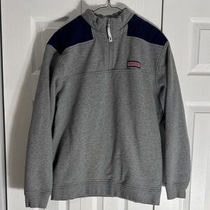 Vineyard Vines Gray and Blue Men's Zip-Up Sweater
